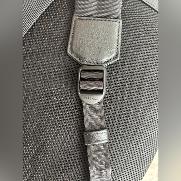 VERSACE Backpack Leather Black Gold Auth - Picture 9 of 16